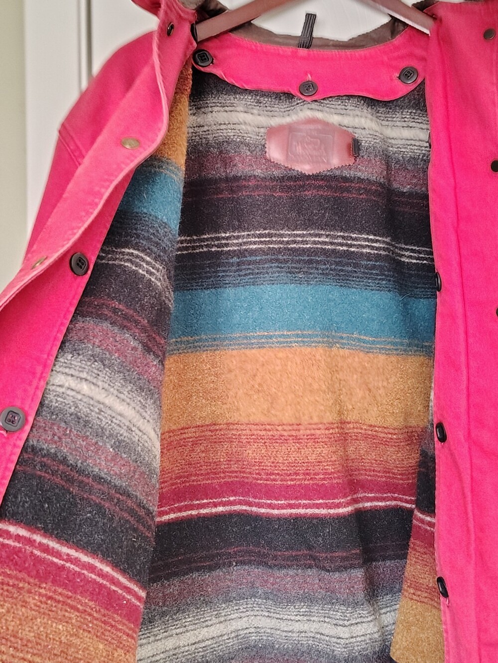Vintage Woolrich Blanket Lined Women’s Chore Coat Barn Jacket - Red Size M - Picture 3 of 7